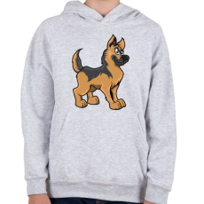 PRINTFASHION German Shepherd - Gyerek kapucnis pulóver - Sport szürke