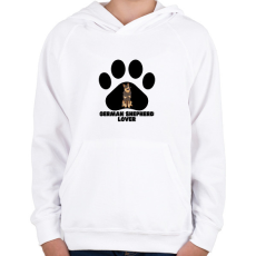 PRINTFASHION German Shepherd Lover - Gyerek kapucnis pulóver - Fehér