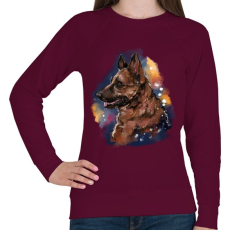 PRINTFASHION german shepherd watercolor - Női pulóver - Bordó