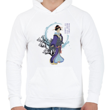 PRINTFASHION Gésa - Haiku - Férfi kapucnis pulóver - Fehér férfi pulóver, kardigán