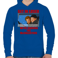 PRINTFASHION Get in loser - Férfi kapucnis pulóver - Királykék férfi pulóver, kardigán