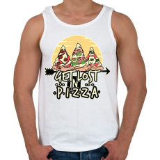 PRINTFASHION Get lost in pizza - Férfi atléta - Fehér