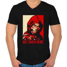 PRINTFASHION Get over here - Férfi V-nyakú póló - Fekete férfi póló