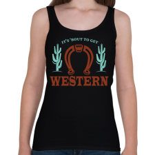 PRINTFASHION Get western - Női atléta - Fekete női trikó