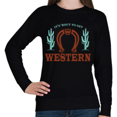 PRINTFASHION Get western - Női pulóver - Fekete
