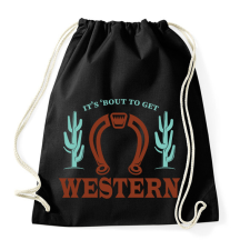 PRINTFASHION Get western - Sportzsák, Tornazsák - Fekete tornazsák