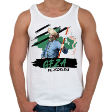 PRINTFASHION Géza fejedelem - Férfi atléta - Fehér atléta, trikó