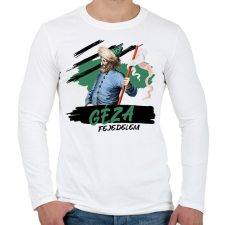 PRINTFASHION Géza fejedelem - Férfi hosszú ujjú póló - Fehér férfi póló