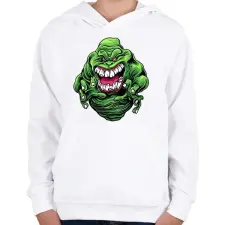 PRINTFASHION Ghost Busters Slimer - Gyerek kapucnis pulóver - Fehér gyerek pulóver, kardigán