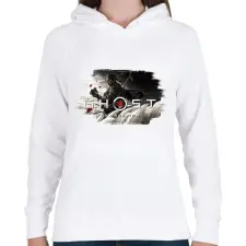 PRINTFASHION Ghost of Tsushima - Női kapucnis pulóver - Fehér női pulóver, kardigán