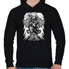 PRINTFASHION Ghost rider - Férfi kapucnis pulóver - Fekete férfi pulóver, kardigán