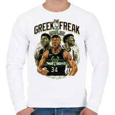 PRINTFASHION Giannis Antetokounmpo - Férfi pulóver - Fehér férfi pulóver, kardigán