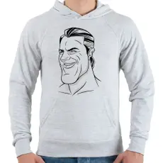 PRINTFASHION Gigachad - Férfi kapucnis pulóver - Sport szürke