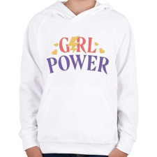 PRINTFASHION Girl power - erős nők - Gyerek kapucnis pulóver - Fehér gyerek pulóver, kardigán
