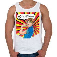 PRINTFASHION Girl Power - Férfi atléta - Fehér