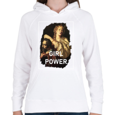 PRINTFASHION Girl power - festmény - Női kapucnis pulóver - Fehér