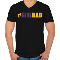 PRINTFASHION #girlDAD - Férfi V-nyakú póló - Fekete