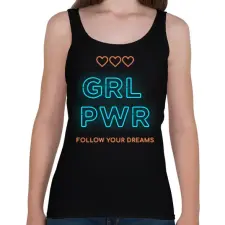 PRINTFASHION girlpower - Női atléta - Fekete női trikó