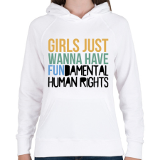 PRINTFASHION Girls just wanna have - Női kapucnis pulóver - Fehér női pulóver, kardigán