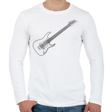 PRINTFASHION Gitár - Férfi hosszú ujjú póló - Fehér férfi póló