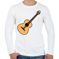 PRINTFASHION Gitár - Férfi hosszú ujjú póló - Fehér