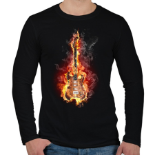 PRINTFASHION Gitár - Férfi hosszú ujjú póló - Fekete férfi póló