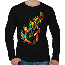 PRINTFASHION Gitár  - Férfi hosszú ujjú póló - Fekete férfi póló