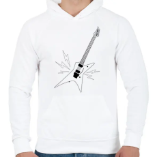 PRINTFASHION Gitár  - Férfi kapucnis pulóver - Fehér
