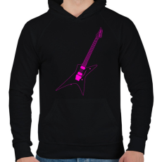 PRINTFASHION Gitár  - Férfi kapucnis pulóver - Fekete