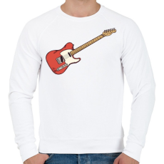 PRINTFASHION Gitár - Férfi pulóver - Fehér