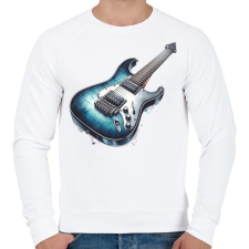 PRINTFASHION gitár - Férfi pulóver - Fehér férfi pulóver, kardigán