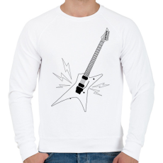 PRINTFASHION Gitár  - Férfi pulóver - Fehér