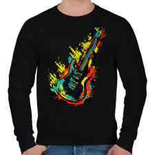 PRINTFASHION Gitár - Férfi pulóver - Fekete férfi pulóver, kardigán