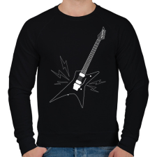 PRINTFASHION Gitár  - Férfi pulóver - Fekete férfi pulóver, kardigán