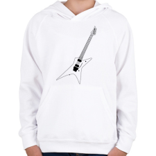 PRINTFASHION Gitár  - Gyerek kapucnis pulóver - Fehér gyerek pulóver, kardigán
