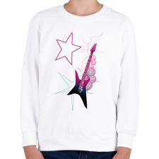 PRINTFASHION Gitár  - Gyerek pulóver - Fehér gyerek pulóver, kardigán