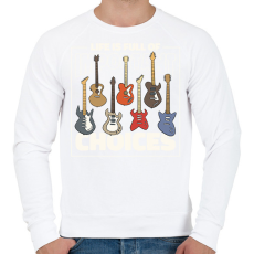 PRINTFASHION Gitár gyűjtő - Férfi pulóver - Fehér