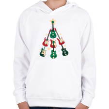 PRINTFASHION Gitár karácsonyfa - Gyerek kapucnis pulóver - Fehér gyerek pulóver, kardigán