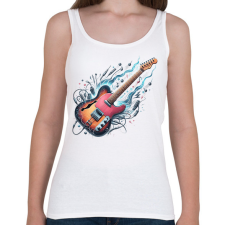 PRINTFASHION gitár - Női atléta - Fehér női trikó