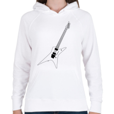 PRINTFASHION Gitár  - Női kapucnis pulóver - Fehér női pulóver, kardigán