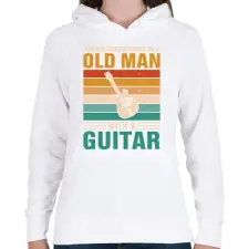 PRINTFASHION gitár - Női kapucnis pulóver - Fehér női pulóver, kardigán