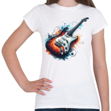 PRINTFASHION gitár - Női póló - Fehér női póló