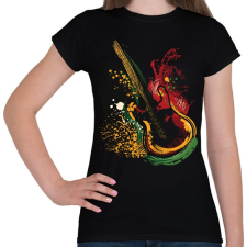 PRINTFASHION Gitár - Női póló - Fekete női póló