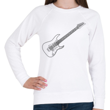 PRINTFASHION Gitár - Női pulóver - Fehér női pulóver, kardigán