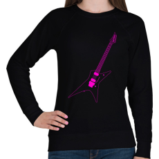 PRINTFASHION Gitár  - Női pulóver - Fekete