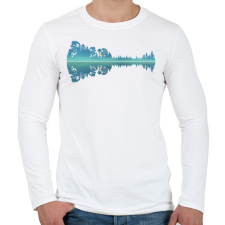 PRINTFASHION Gitár tükörkép - Férfi hosszú ujjú póló - Fehér férfi póló