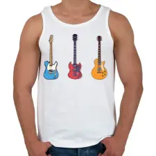PRINTFASHION Gitárok - Férfi atléta - Fehér atléta, trikó