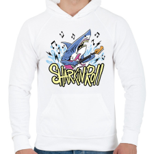 PRINTFASHION Gitáros cápa - Férfi kapucnis pulóver - Fehér férfi pulóver, kardigán