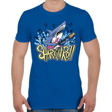 PRINTFASHION Gitáros cápa - Férfi póló - Királykék