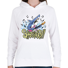 PRINTFASHION Gitáros cápa - Női kapucnis pulóver - Fehér